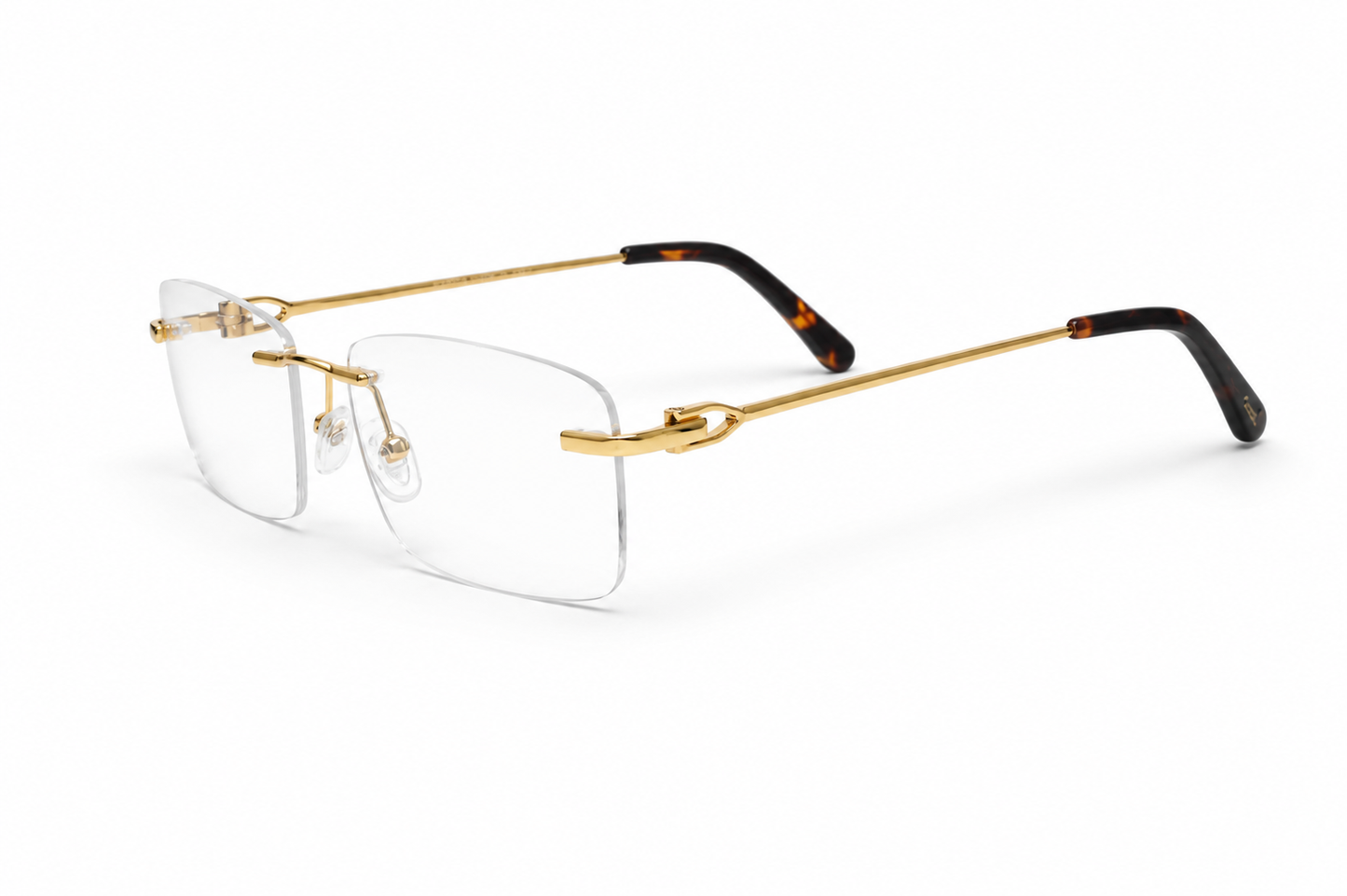 Rimless Rectangle Blue Light Eyeglasses / نظارة طبية بدون إطار بعدسات بلو لايت