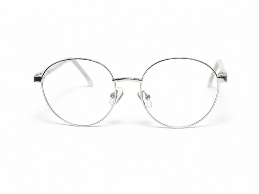 Round Metal Blue Light Eyeglasses / نظارة بلو لايت طبية بإطار معدني دائري