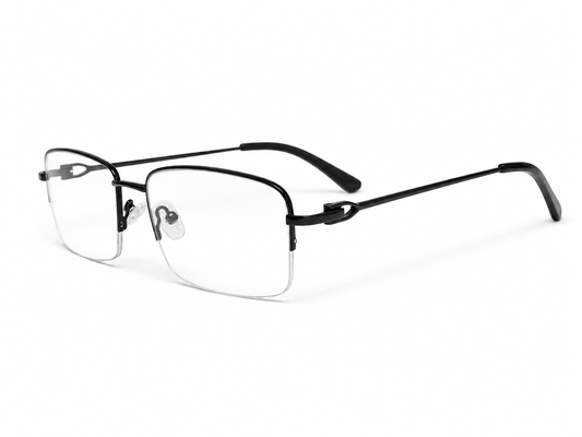 Half-Rim Rectangle Blue Light Eyeglasses / نظارة بلو لايت نصف فريم مستطيلة