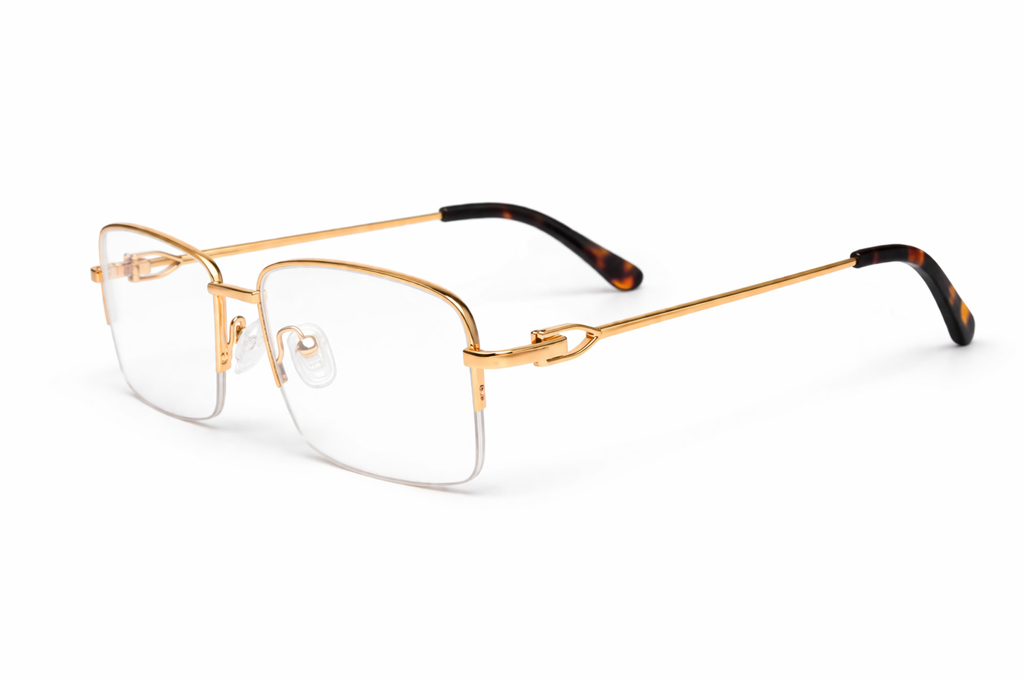 Half-Rim Rectangle Blue Light Eyeglasses / نظارة بلو لايت نصف فريم مستطيلة