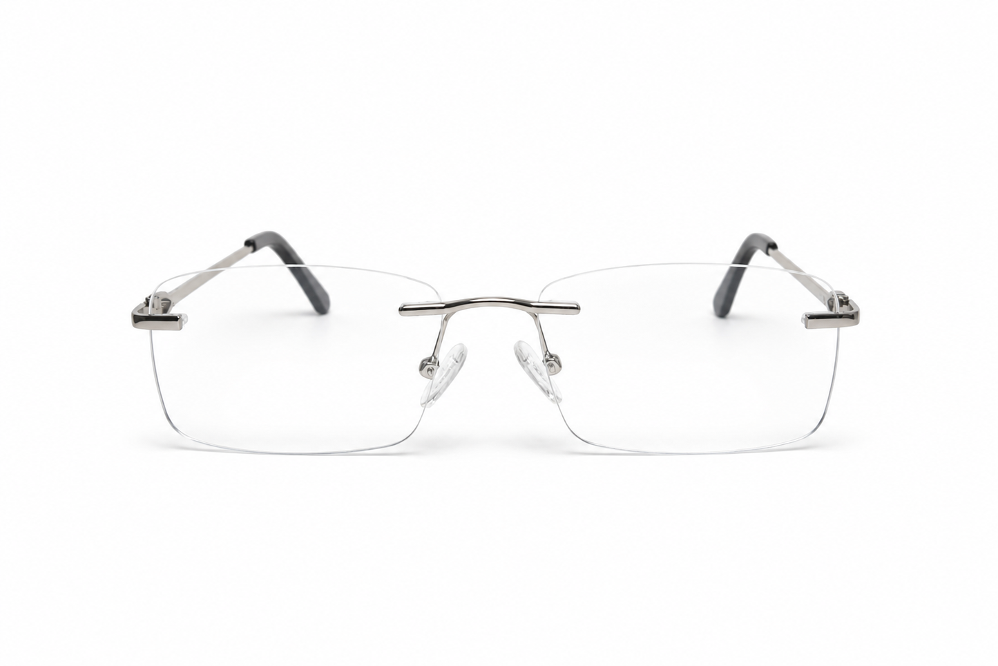 Rimless Rectangle Blue Light Eyeglasses / نظارة طبية بدون إطار بعدسات بلو لايت