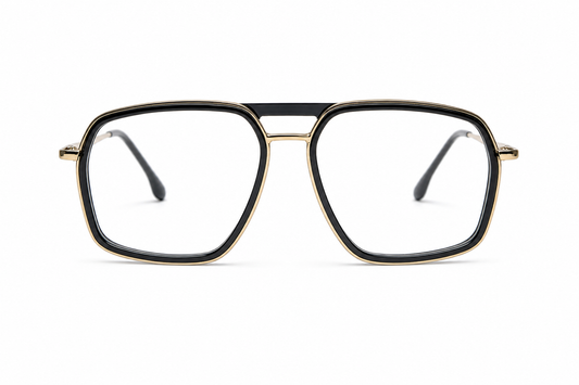 Double Bridge Square Blue Light Eyeglasses / نظارة بلو لايت مربعة بدبل بريدج