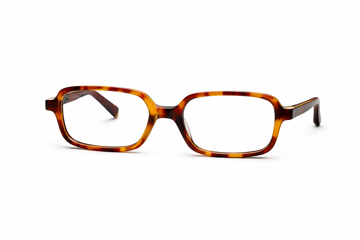 Transparent Amber Rectangular Sunglasses – Modern Minimal
