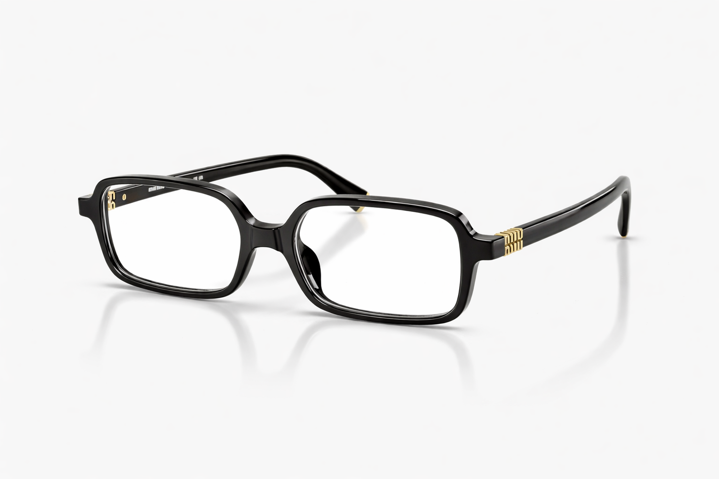 Transparent Amber Rectangular Sunglasses – Modern Minimal